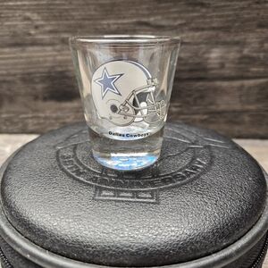 Vintage‎ Dallas Cowboys Traditional Style/Size Clear Helmet Logo Shot Glass 2oz